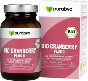 Purabyo Bio Cranberry Kapseln Vegan mit 600 mg Cranberry Extrakt und Vitamin C – Bild 1 von 4