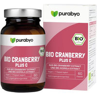 Produktbild von Purabyo Bio Cranberry Kapseln Vegan mit 600 mg Cranberry Extrakt und Vitamin C