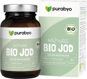 PURABYO BIO Jod Kapseln mit Braunalge Kelp vegan glutenfrei laktosefrei – Bild 1 von 2
