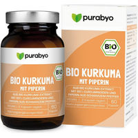 Produktbild von PURABYO BIO Kurkuma Extrakt Kapseln vegan und ohne Gelatine