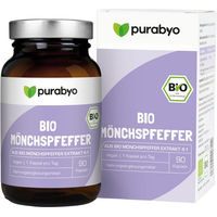 Produktbild von Purabyo Bio Mönchspfeffer Kapseln 4:1 Extrakt Vitex Agnus Castus vegan und hochdosiert