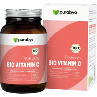 Produktbild von PURABYO BIO Vitamin C Kapseln mit Acerola und Hagebutte vegan 120 Stück