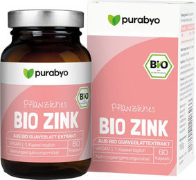 PURABYO Bio Zink Kapseln vegan aus Guavenblättern ohne Gelatine – Bild 1 von 2