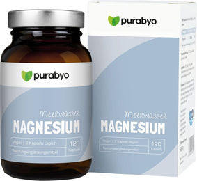 PURABYO Magnesium Kapseln vegan glutenfrei laktosefrei 120 Stück – Bild 1 von 3