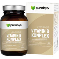 Produktbild von PURABYO Vitamin B Komplex Kapseln Bio Vegan ohne Zusatzstoffe 60 Stück