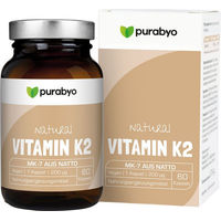 Produktbild von Purabyo Vitamin K2 MK-7 Kapseln 200 mcg vegan ohne Zusatzstoffe 60 Stück