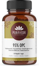 Puraveda OPC Traubenkernextrakt Kapseln vegan laktosefrei glutenfrei ohne Zusatzstoffe 150 Stück – Bild 1 von 2