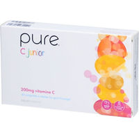 Produktbild von pure C Junior Vitamin C Lutschtabletten für Kinder zuckerfrei vegan