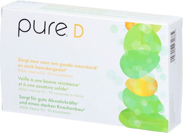 pure D Vitamin D3 Lutschtabletten 800 IE vegetarisch und laktosefrei für Senioren 90 Stück – Bild 1 von 1