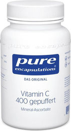 Pure Encapsulations Vitamin C 400 gepuffert Calciumascorbat Kapseln 90 Stück laktosefrei glutenfrei ohne Zusatzstoffe – Bild 1 von 2
