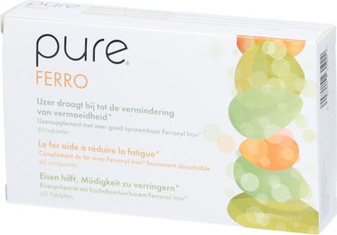 Pure Ferro Eisen Tabletten Vegan Glutenfrei Laktosefrei 60 Stück – Bild 1 von 1