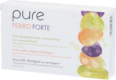 pure Ferro Forte Eisen Tabletten vegan glutenfrei laktosefrei 60 Stück – Bild 1 von 1