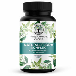 Pure Natural Choice Natural Flora Komplex Probiotika mit 23 Bakterienstämmen und 20 Mrd. KBE, 180 vegane Kapseln, glutenfrei und laktosefrei – Bild 1 von 13