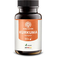 Produktbild von Pure Nature Kurkuma Komplex Kapseln mit Curcuma, Vitamin C und Piperin ohne Zusatzstoffe