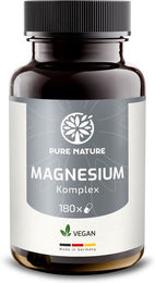 Pure Nature Magnesium Komplex Kapseln ohne Zusatzstoffe 180 Stück – Bild 1 von 1