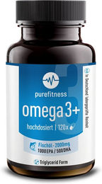 Purefitness Omega 3 Kapseln mit 1500 mg hochdosiert 120 Kapseln – Bild 1 von 1