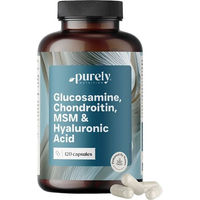 Produktbild von Purely Nutrition Glucosamin Chondroitin MSM und Hyaluronsäure Kapseln 120 Stück
