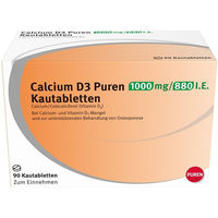Produktbild von PUREN Pharma Calcium D3 Lutschtabletten mit 1000 mg Calcium und 880 I.E. Vitamin D3, 90 Stück
