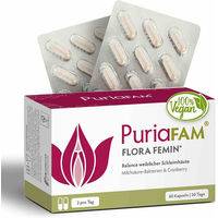 Produktbild von PuriaFAM Flora Femin Kapseln mit Milchsäurebakterien und Cranberry für Frauen vegan 60 Stück