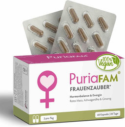 PuriaFAM Frauenzauber Kapseln mit Rotes Maca und Ashwagandha vegan 180 Kapseln – Bild 1 von 2