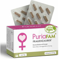 Produktbild von PuriaFAM Frauenzauber Kapseln mit Rotes Maca und Ashwagandha vegan 180 Kapseln