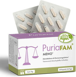PuriaFAM Meno Kapseln mit Yamswurzel und Mönchspfeffer vegan 60 Stück – Bild 1 von 4