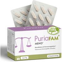 Produktbild von PuriaFAM Meno Kapseln mit Yamswurzel und Mönchspfeffer vegan 60 Stück