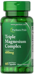 Puritan's Pride Dreifach-Magnesium-Komplex 400 mg Kapseln 60 Stück – Bild 1 von 2