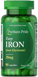 Puritan's Pride Eisen Bisglycinat 28 mg Kapseln 90 Stück – Bild 1 von 2