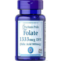 Produktbild von Puritan's Pride Folsäure 800 mcg Tabletten für Frauen, Schwangere und Stillende, 250 Stück