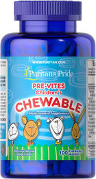 Puritan's Pride PRE-Vites Multivitamin Kautabletten für Kinder 100 Stück – Bild 1 von 2