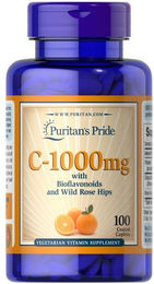 Puritan's Pride Vitamin C 1000 mg mit Bioflavonoiden und Hagebutte Kapseln 100 Stück – Bild 1 von 2