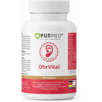 Produktbild von PURMEO OhrVital Vitamin B12 Methylcobalamin hochdosiert glutenfrei und laktosefrei 60 Kapseln