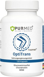 PURMEO OptiTrans Kapseln mit Ovomet Kollagen, Glucosaminsulfat, Chondroitin, MSM und Weihrauch, 120 Kapseln, vegetarisch, laktosefrei und glutenfrei – Bild 1 von 4