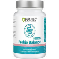 Produktbild von PURMEO Probio Balance Kapseln mit Lactobacillus und Bifidobacterium, magensaftresistent, glutenfrei, laktosefrei und ohne Gelatine, 60 Kapseln