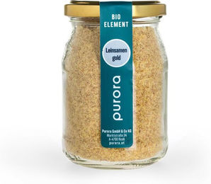 purora ELEMENT Bio Leinsamen gold gerieben und gekeimt Pulver vegan und zuckerfrei – Bild 1 von 1