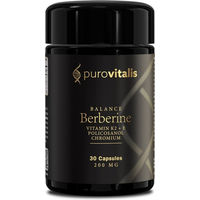 Produktbild von Purovitalis Berberine Balance Kapseln mit Dihydroberberin, Chrom, K2 und Vitamin E 30 Stück