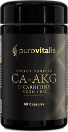 Purovitalis Ca-AKG mit L-Carnitin, CoQ10 und Vitamin B12 Kapseln vegan ohne Zusatzstoffe – Bild 1 von 2