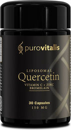 Purovitalis Liposomales Quercetin mit Vitamin C, Zink und Bromelain 150 mg Kapseln vegan ohne Zusatzstoffe – Bild 1 von 3