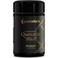 Produktbild von Purovitalis Liposomales Quercetin mit Vitamin C, Zink und Bromelain 150 mg Kapseln vegan ohne Zusatzstoffe