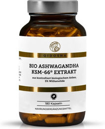 QIDOSHA Bio Ashwagandha Extrakt KSM-66 vegan 180 Kapseln – Bild 1 von 3