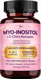 QSTA Myo Inositol & D Chiro Inositol Komplex Kapseln für Frauen vegan zuckerfrei glutenfrei laktosefrei 180 Kapseln – Bild 1 von 3