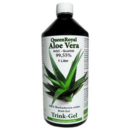 QueenRoyal Aloe Vera Trinkgel Barbadensis Miller 99,55% reines Blattgel 1 Liter ohne Zusatzstoffe – Bild 1 von 2