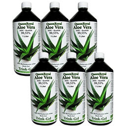 QueenRoyal Aloe Vera Trinkgel Barbadensis Miller 99,55% reines Blattgel 6 Liter Sparpack ohne Zusatzstoffe – Bild 1 von 3