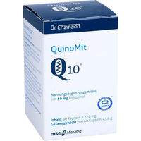 Produktbild von Quinomit Q10 Kapseln von MSE Pharmazeutika GmbH mit 50 mg Ubiquinon, 60 Kapseln, glutenfrei