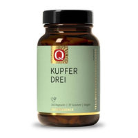 Produktbild von Quintessence Kupfer Kapseln mit 3 mg organischem Kupfer, 180 Stück, vegan, glutenfrei, laktosefrei und hefefrei