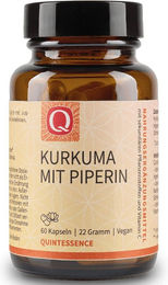 Quintessence Kurkuma Extrakt mit Piperin Kapseln vegan ohne Zusatzstoffe – Bild 1 von 2