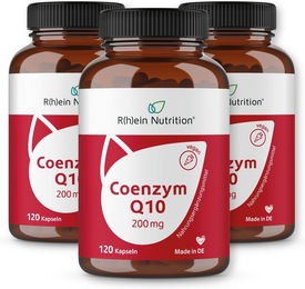 R(h)ein Nutrition Coenzym Q10 Ubiquinon 200 mg Kapseln vegan 120 Stück – Bild 1 von 3