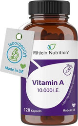 R(h)ein Nutrition Vitamin A 10000 IE Kapseln vegan 120 Stück – Bild 1 von 7