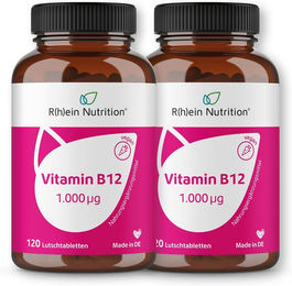 R(h)ein Nutrition Vitamin B12 1.000 µg Lutschtabletten Vegan für Senioren sowie Schwangere und Stillende 240 Stück – Bild 1 von 3